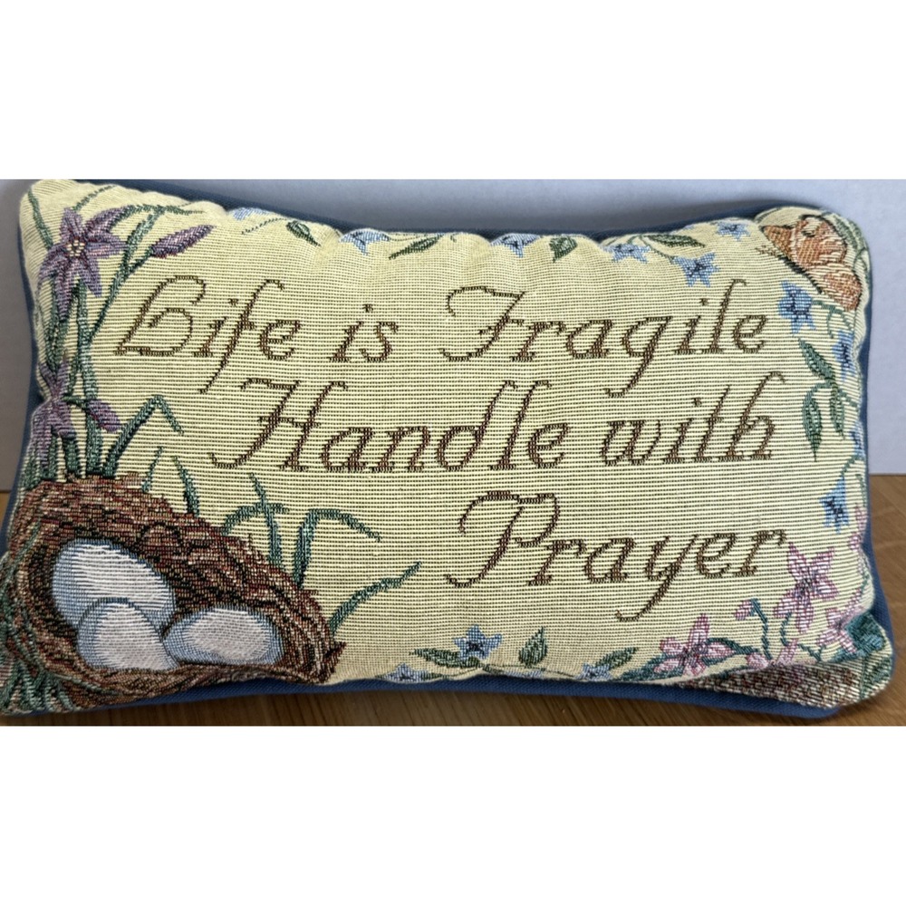 Tapestry Throw PillowLife Is Fragile Handle With Prayer Decorative‎ Accent